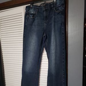 Mens Carbon Bootcut Jeans 38x32